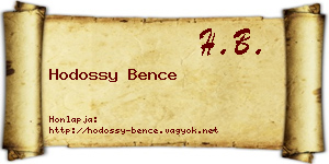 Hodossy Bence névjegykártya
