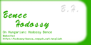 bence hodossy business card